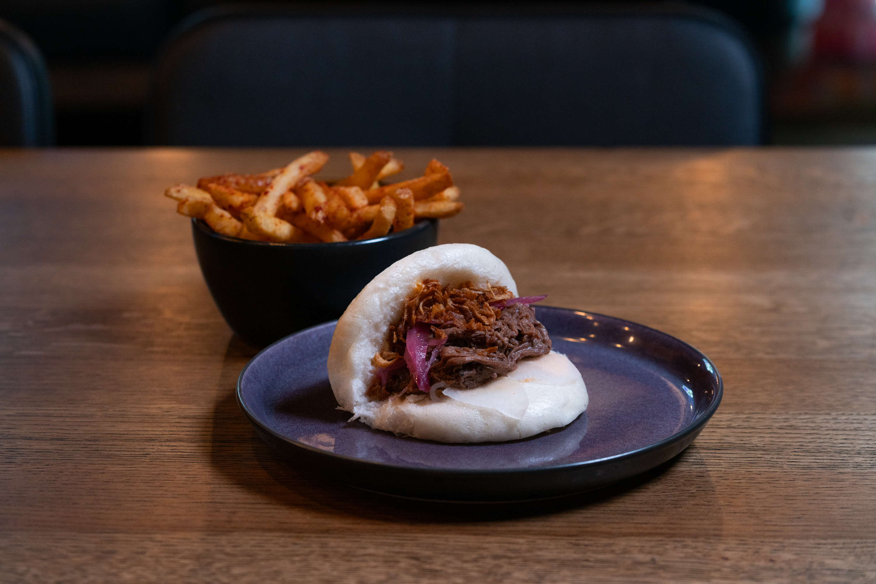 Bao og fries with soda